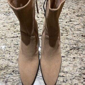 Brand New Zara Tan Suede Ankle Boots